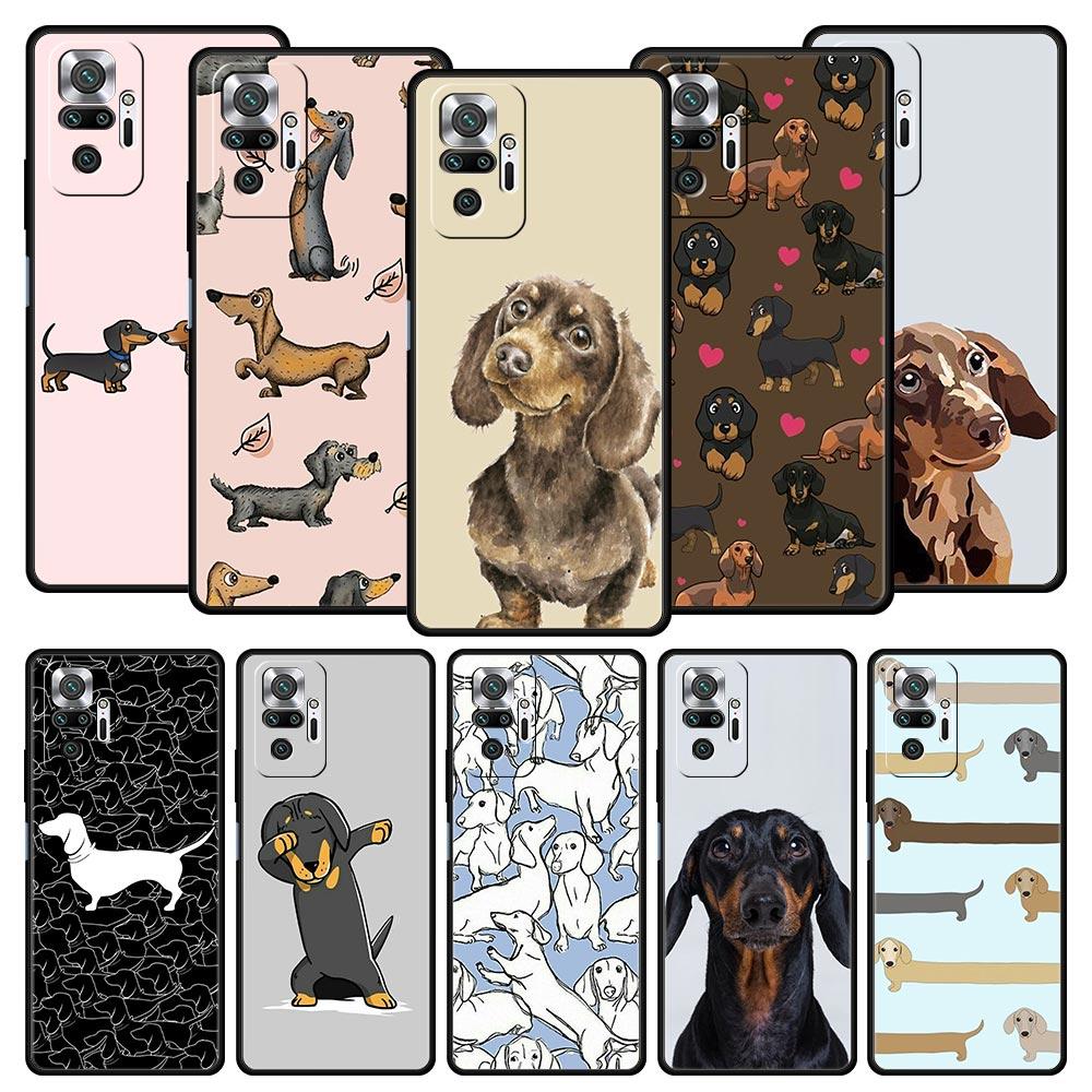 Dachshund Sausage Dog Phone Case For Xiaomi Redmi Note 14 13 5G 10 11 12 Pro Plus 4G 14C 13C 12C 10C Black Cover