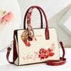 Elegant Embroidered Wedding Ladies Handbag Crossbody Shoulder Bag Soft PU Leather Ladies Purse with Internal Zipper And Polyeste