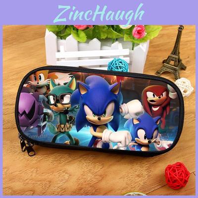 Sonic The Hedgehog Large Capacity Pencil Case With Nylon Material For School Supplies