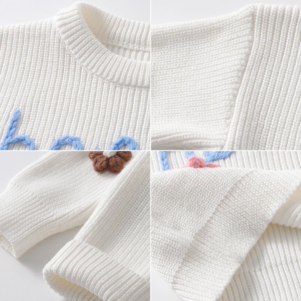 Høst og Vinter Håndbrodert HONEY Baby Base Strikket Genser Genser Barnegenser