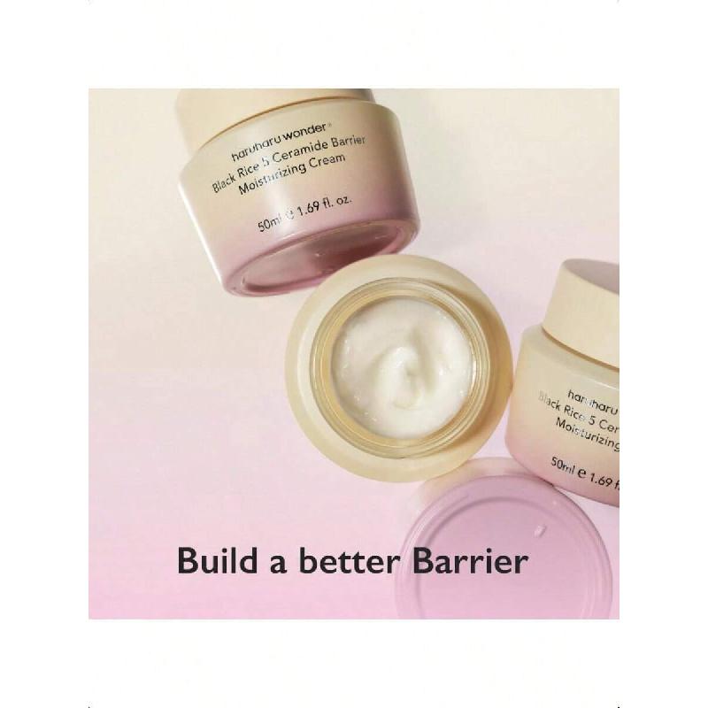 HaruHaru Wonder Black Rice 5 Ceramide Barrier Moisturizing Cream, Daily Skin Barrier Care, Long-Lasting Hydration, Soothing & Nourishing,  50ml