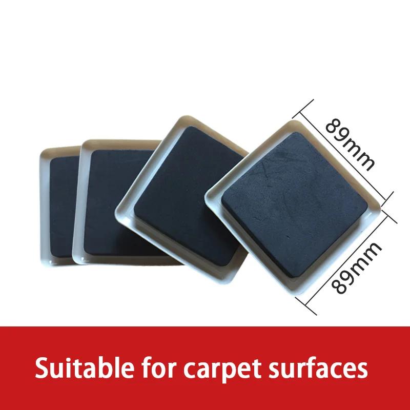 4Pcs Plastic Sliding Foot Pad Square/Round Furniture Leg Protection Pad Slide Wear-Resistant Floor Protection Foot Cover