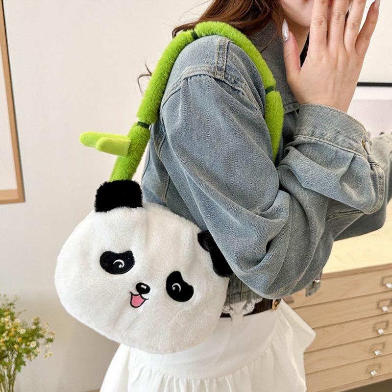 Versatile New Cartoon Panda Plush Handheld Doll Versatile Diagonal Cross Bag