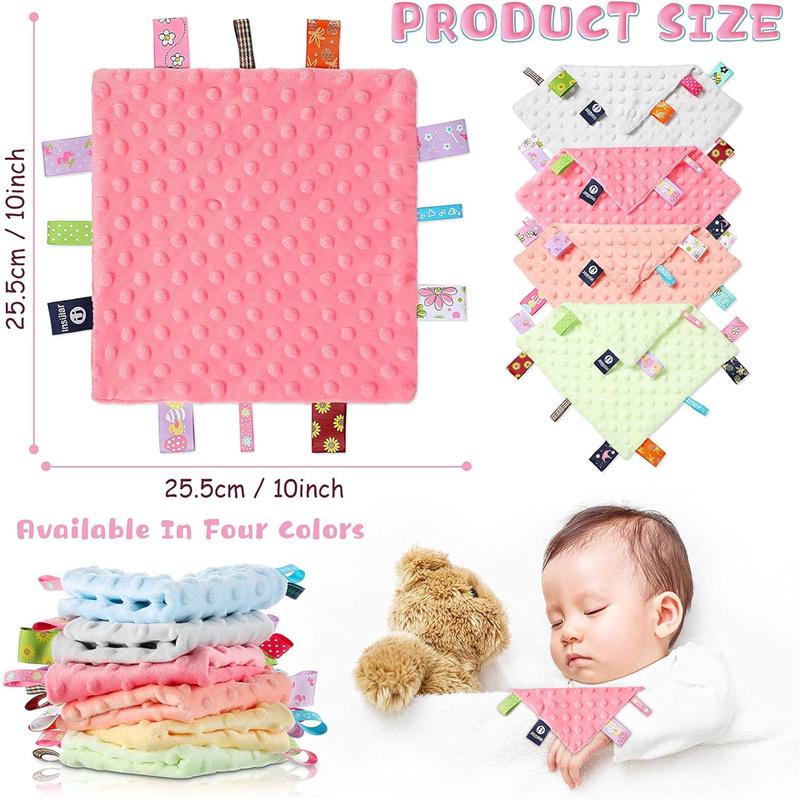Baby Tag Security Blanket Baby Soothing Plush Blanket Sensory Soft Comforter Blanket Baby Anima