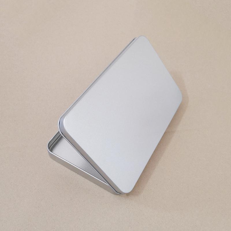 

Household Iron Storage Box Tin Box Container Empty Hinged Lid Empty Storage Box Candy Card Jewelry Organizer серебряный