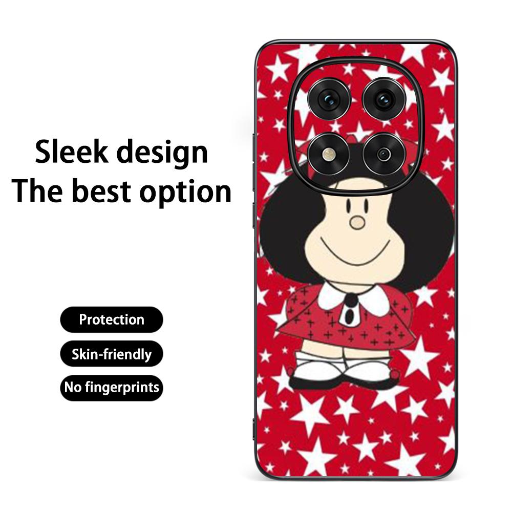 

Cute Mafalda girl fashion pattern Phone Case For Redmi Note 14 13 12 11 Pro Plus S 5G 14C A3 Soft Black Phone Cover Redmi Note12 4G