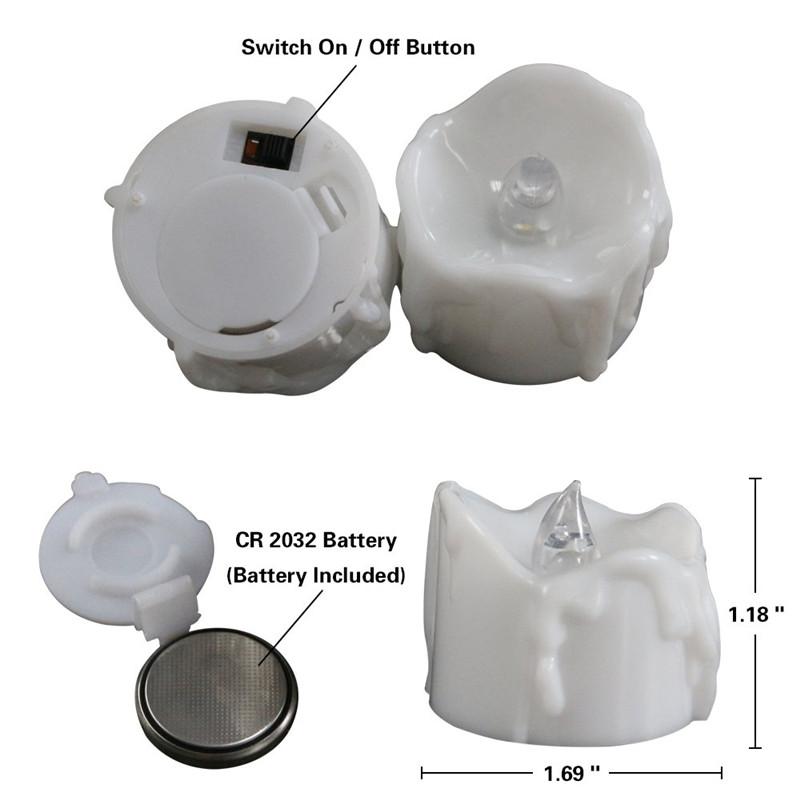 3/6/12 Stück Weihnachten LED Deko-Teelichter mit Fernbedienung, Flammenlos Batteriebetrieben Elektronisch Geburtstag Träne