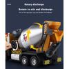 1/32 Scale Mixer Truck Alloy Car Model Diecasts Metal Toy Large Concrete Cement Truck Excavator Car Model With Sound And Light Collection Kids