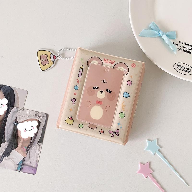 Cute Cartoon Kitten Three-Inch Album Student 40 Slot Photo Card Binder Polaroid Idol Mini Photo Card Storage Album Girls Gift