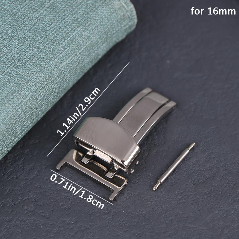 

Раскладывающаяся застежка-бабочка из нержавеющей стали для часов 14 мм, 16 мм, 18 мм, 20 мм, 22 мм, застежки для часов, раскладывающиеся пряжки, застежка на кнопке 16mm