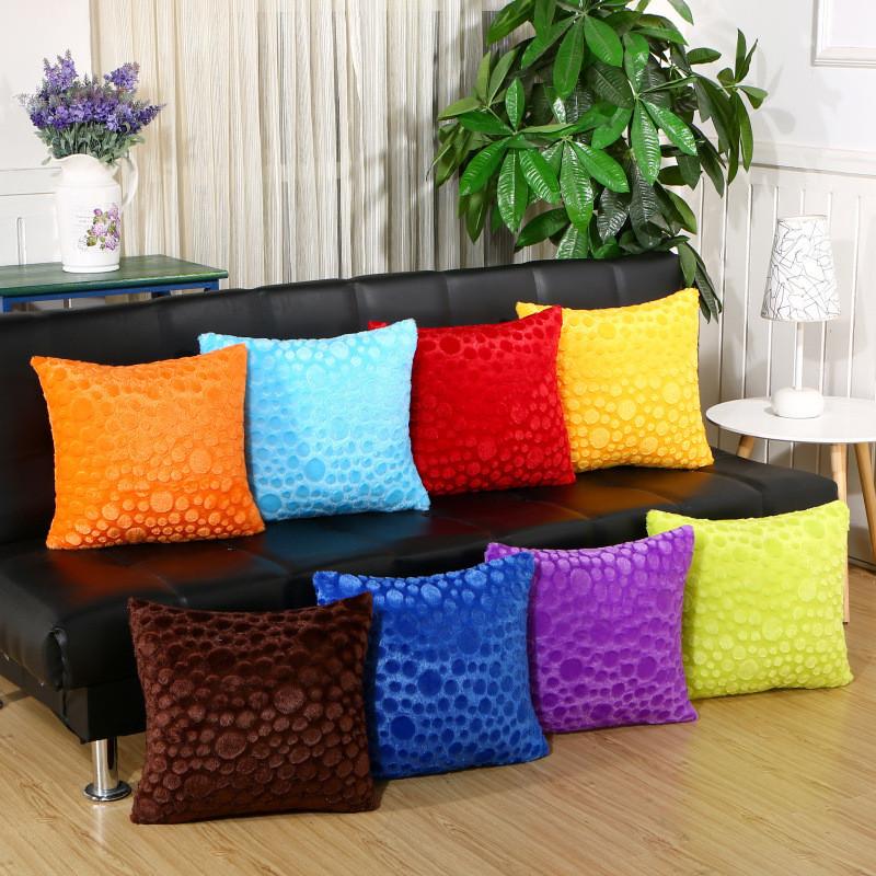 43x43cm Winter Soft Plush Square Sofa Cushion Cover Home Car Office Chairs Decoration Pillowcase