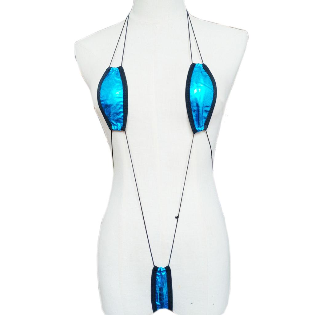 Women's Patent Leather One-Piece Bikini Set - Sexy Cross-Border Lingerie Swimsuit