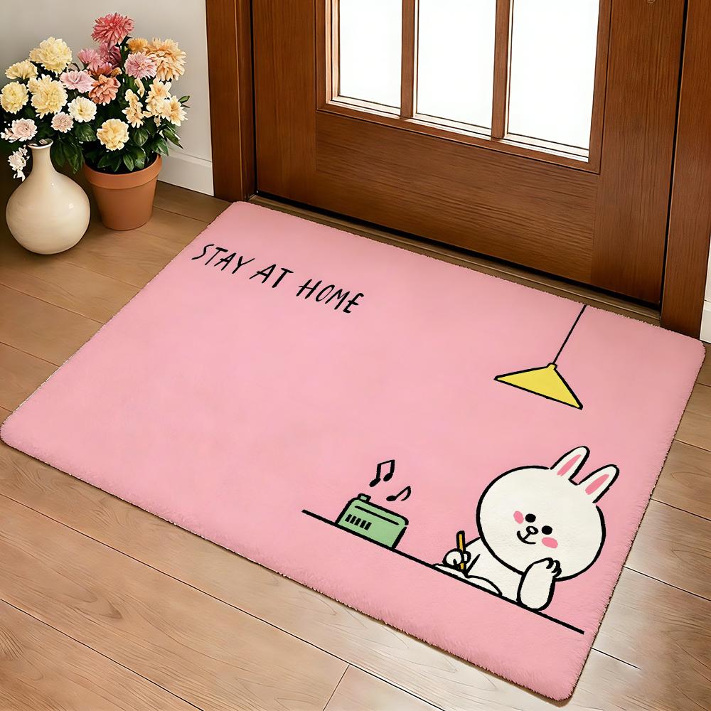 Anime L-LINE F-FRIENDS Floor Mat Cozy Flannel Soft Thick Non-Slip Mat For Living Room Bedroom Kitchen Decor Rugs