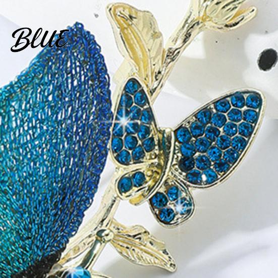 Unique Brooch Design Rhinestone Butterfly for Women Faux Pearl Insect