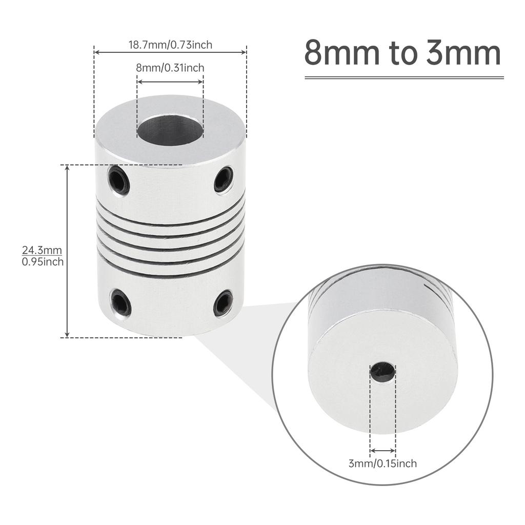 Cuplaj Motor Pas cu Pas Nema 17 Conector Arbore 5mm la 10mm Aliaj Aluminiu pentru Imprimantă 3D Mașină CNC Motor CC