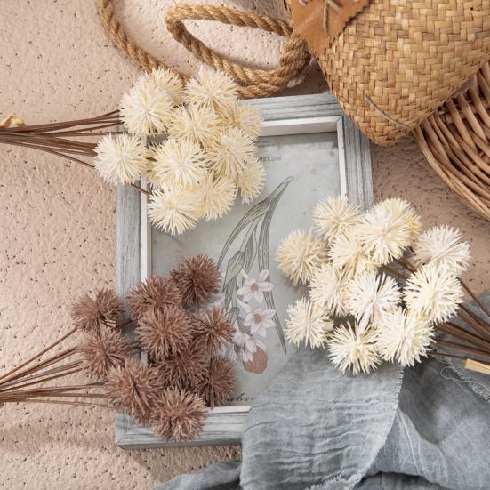 12 Mazzi di Crisantemi Artificiali a Pompon Finti Fiore Artificiale Piccola Sfera di Crisantemo Mini con Gambo Lungo per Bouquet da Sposa Fai-da-te Decorazione per Vaso