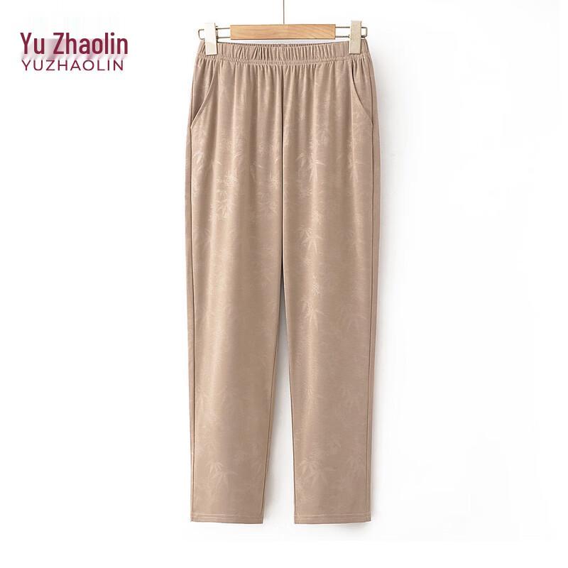 YUZHAOLIN Women s Floral Print Loose Straight-Leg Cropped Pants 3XL