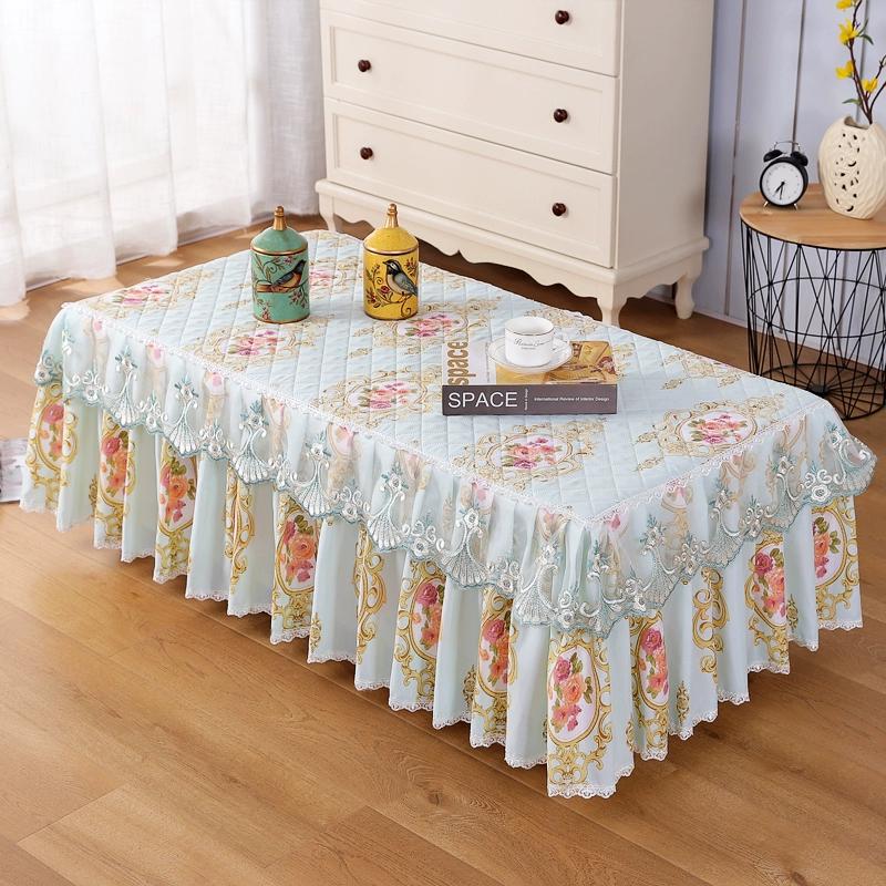 Lace Tablecloth Refinement Red Rectangular Dining Coffee Table Cover Cloth Living Room Home Decoration European-style Dust Cover