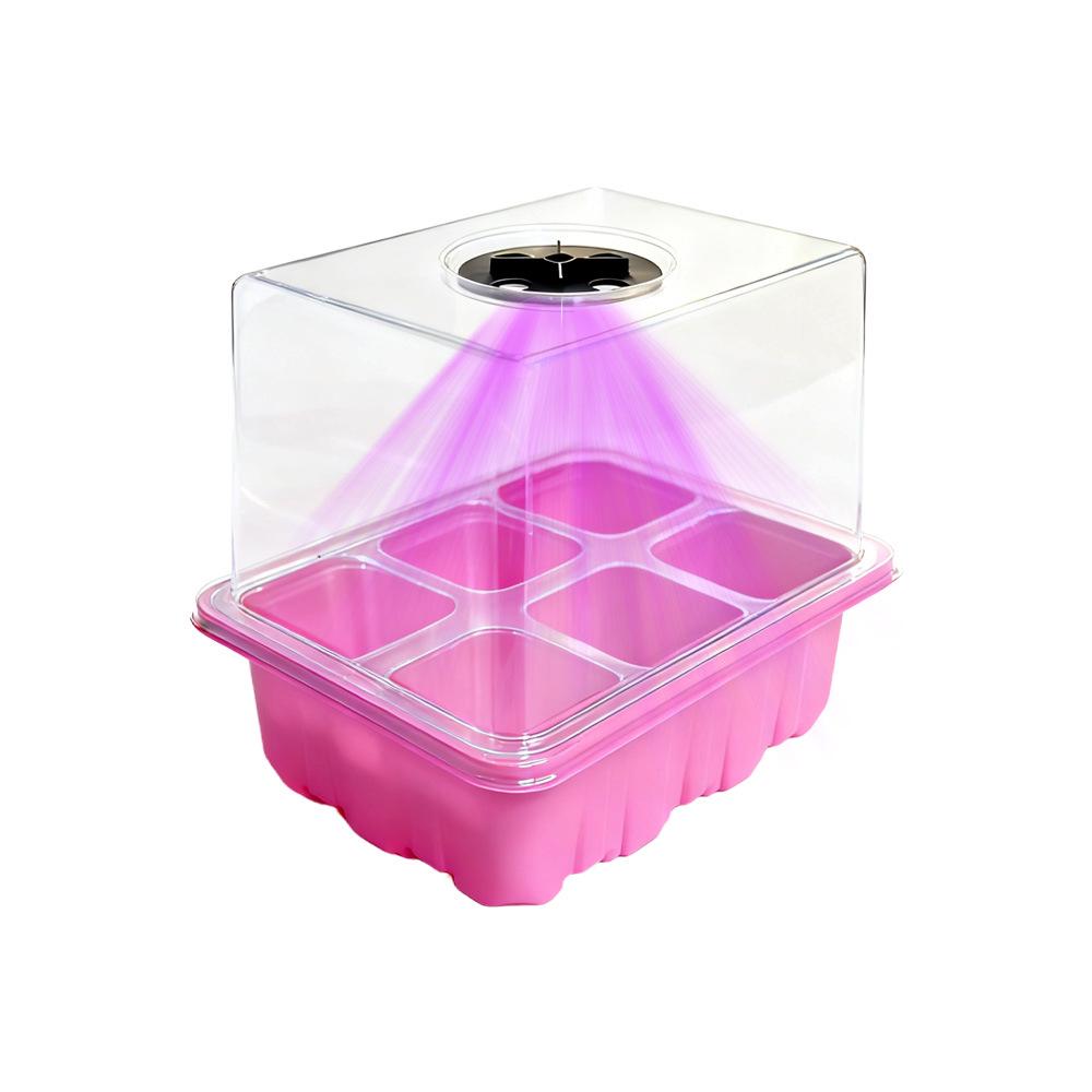 6/12-Hole LED Seedling Box: Adjustable, Breathable, Heat-Insulating, Large Capacity Sowing & Cuttings Tray.