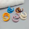 Hong Kong Retro Candy Color Acrylic C-Shaped Earrings: Women's Fashionable, Simple, High-End Studs
