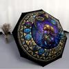 Cybernetic Scarab Cityscape pattern umbrella, portable and foldable design, 8 ribs, a casual accessory for Halloween, Christmas, and birthday gifts.