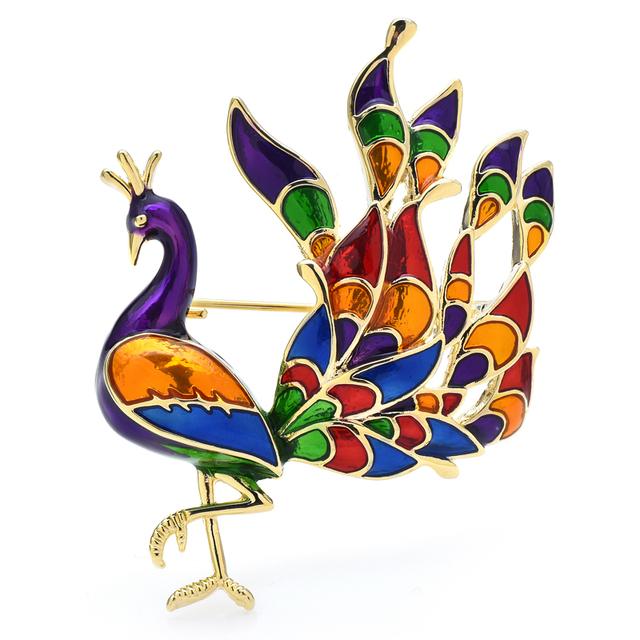 

Красота павлин броши для женщин унисекс цвет эмали новый дизайн птица вечерние офисная брошь булавка подарки фиолетовый