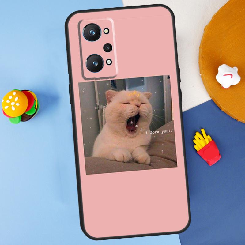 Pink Aesthetic Cute Cat Animal For Realme GT7 Pro GT 6T 6 5 C67 C61 C55 C53 C51 C21Y C25S C75 10 11 12 13 14 Pro Plus Case