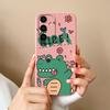 Case For Samsung S24 Plus Ultra Dinosaur Soft Liquid Silicone Lens Protection Anti Choc Cover For Galaxy S 24 S24+ S24Ultra Capa