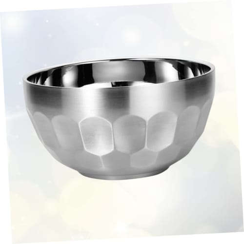 MUCKLILY 2-Piece 304 Stainless Steel Bowl, Double Insulated Bowl, Steel Insulated Bowl, Double-Layer Soup Bowl, Steel Serving Bowl, Vacuum Noodle Bowl