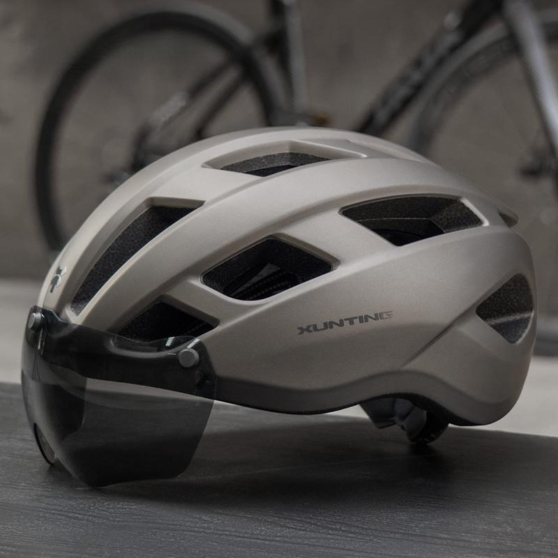Fahrradhelm mit Schirm Integrierter Fahrradhelm Herren Mountainbike Rennrad Hartschalenhelm Damen Fahrradbekleidung