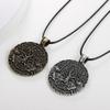 Tree Of Life Pendant Necklace Double Wolf Amulet Wiccan Talisman Viking Jewelry For Men Women