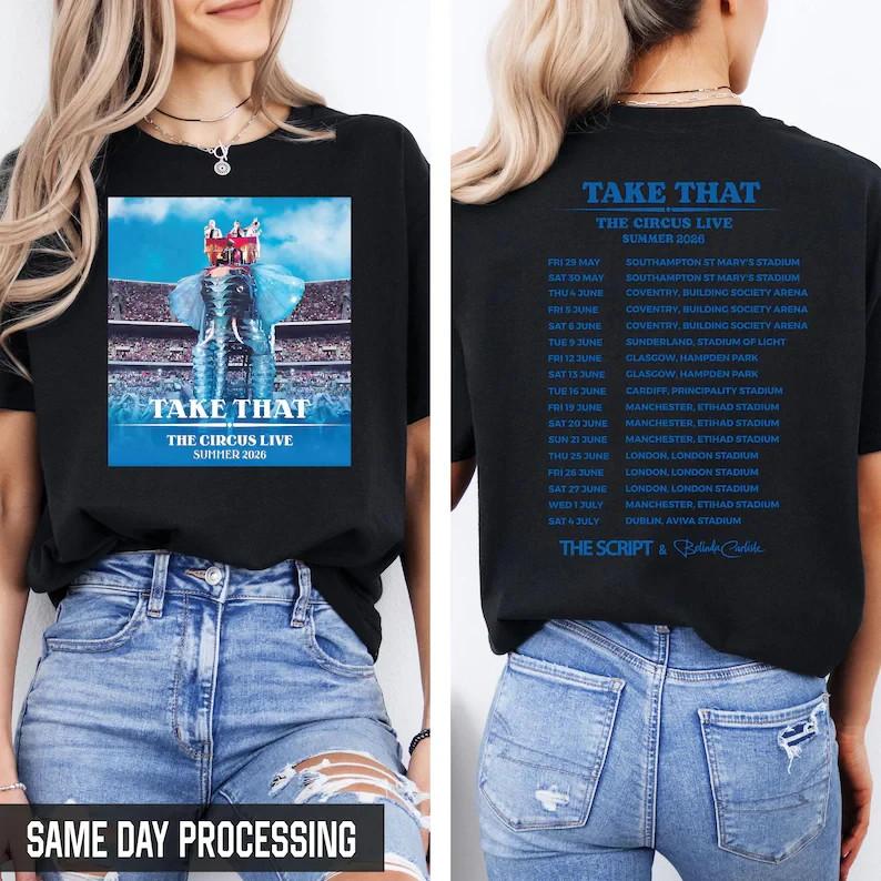 Take That The Circus Live 2026 Shirt Live Concert Summer Tour Inspire AN70708 Unisex T-Shirt XXL