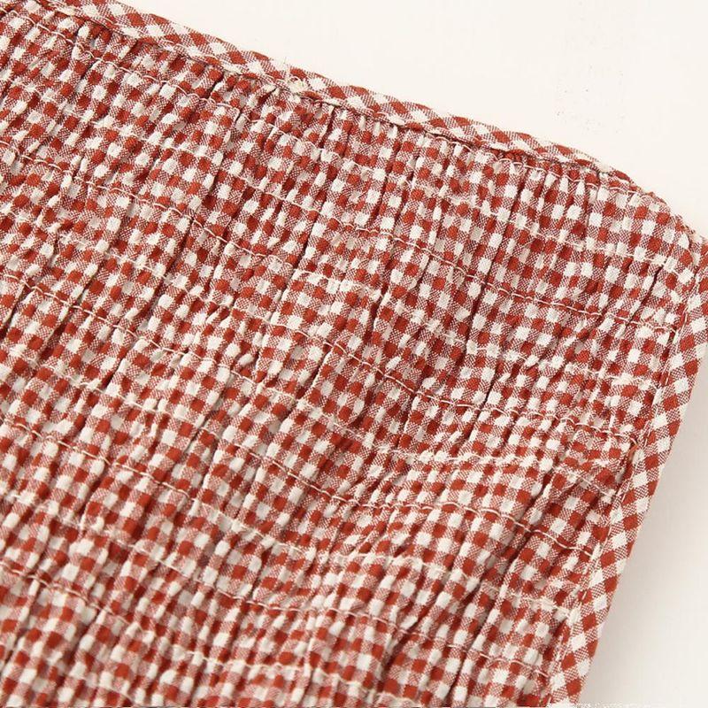 Kaslead New Arrival Women's Clothing Fashion Style Fashion Minimalist Grid Midi Skirt Dress 3067329061