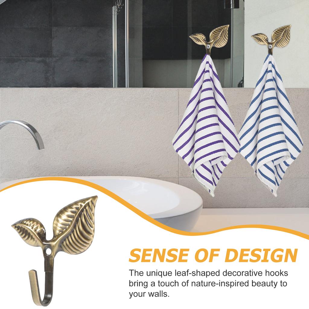 4 Stück Hand Wandhaken Outdoor Handtuchhalter Schmiedeeisen Huthaken Gold zum Aufhängen von Mänteln