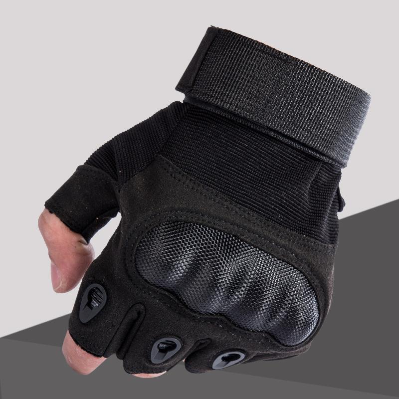 Tactical Half Finger Gloves Outdoor Cycling Sports Performances Ultra Fiber Non Slip Wear Resistant Fitness Military Fan Field Gloves