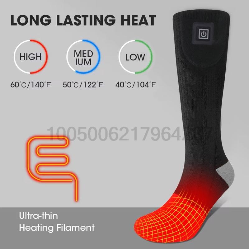 Heated Socks Winter Warm Snowmobile Skiing Heated Socks With Battery Case Outdoor Sport Thermal Heated Foot Warmer Ski Sports
