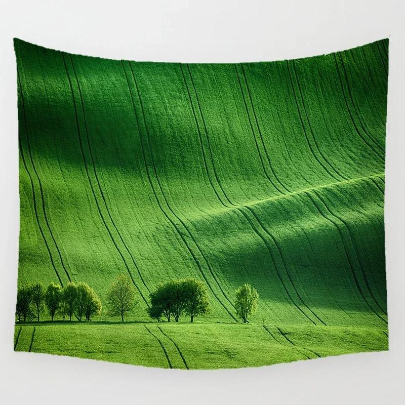 Natural Scenery Purple Flower Field Tapestry Office Living Room Decoration Home Wall Tapestry