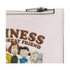 New COACH PEANUTS Pebble Leather Card Holder Mini Men's Chalk CBM79-QBCAH