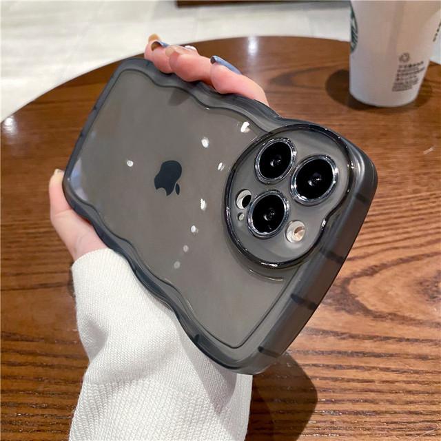 

Прозрачный чехол для телефона с волнистыми линзами и сердечками для Iphone 14 13 12 11 Pro Max X Xr Xs Max 13pro 14, защитный бампер, чехол For iPhone 13Pro Max