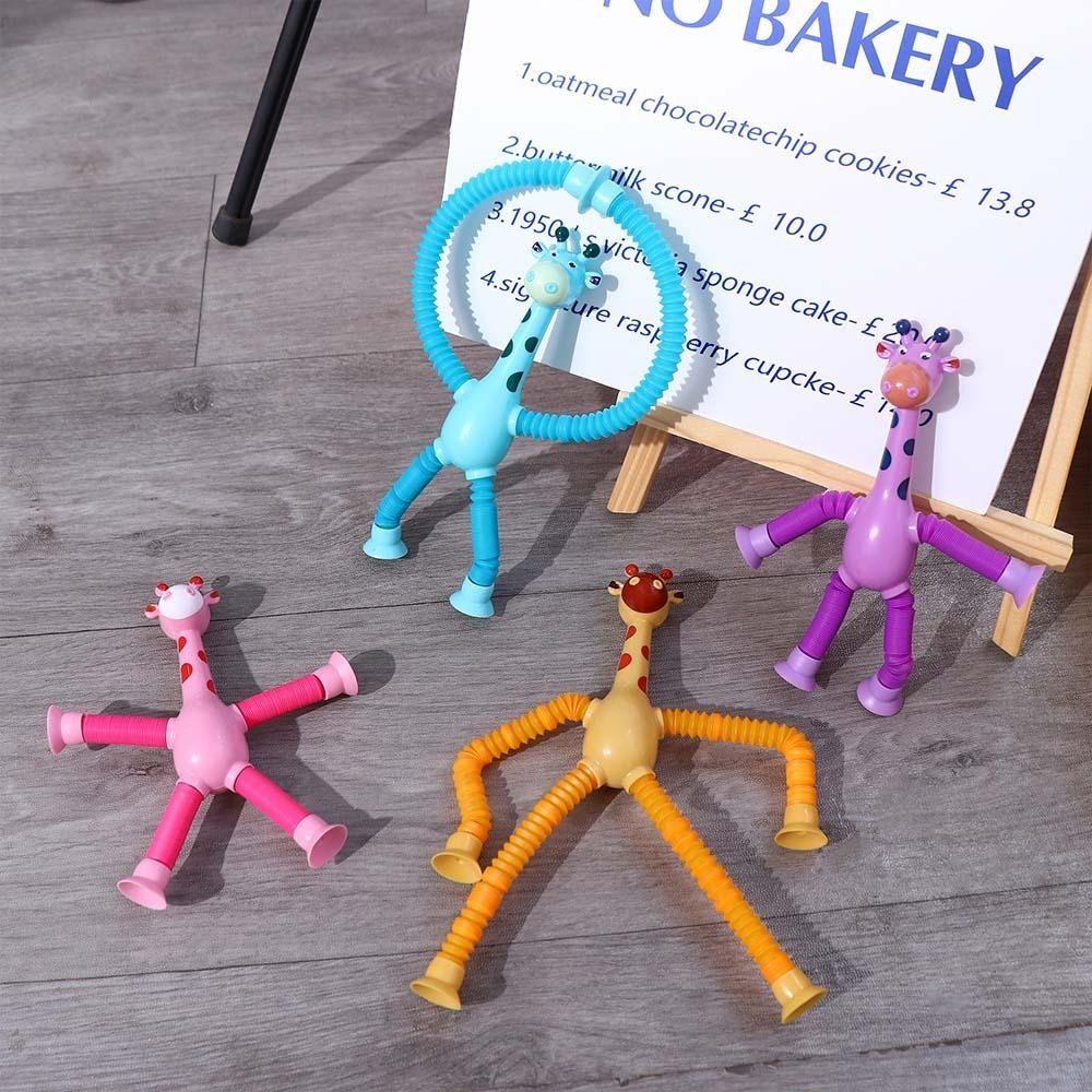 Suction Cup Stretchable Giraffe Toy Stretchable Educational Deformation Animal Fidget Play