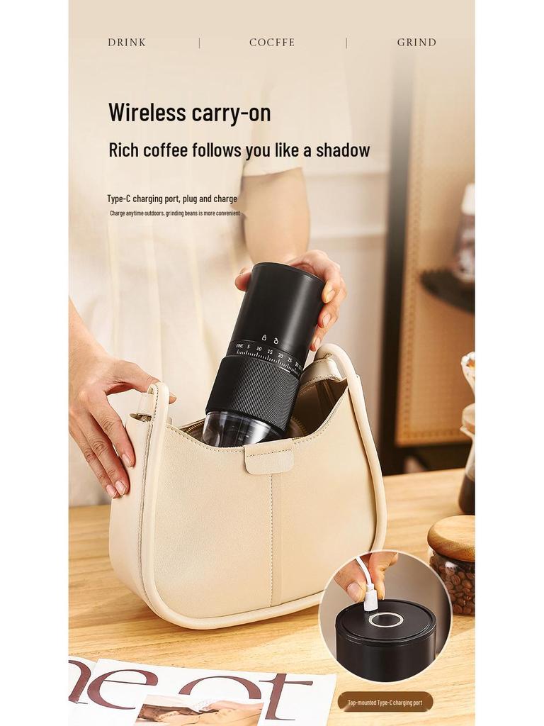 Portable Hand-Crank Electric Coffee Grinder and Maker