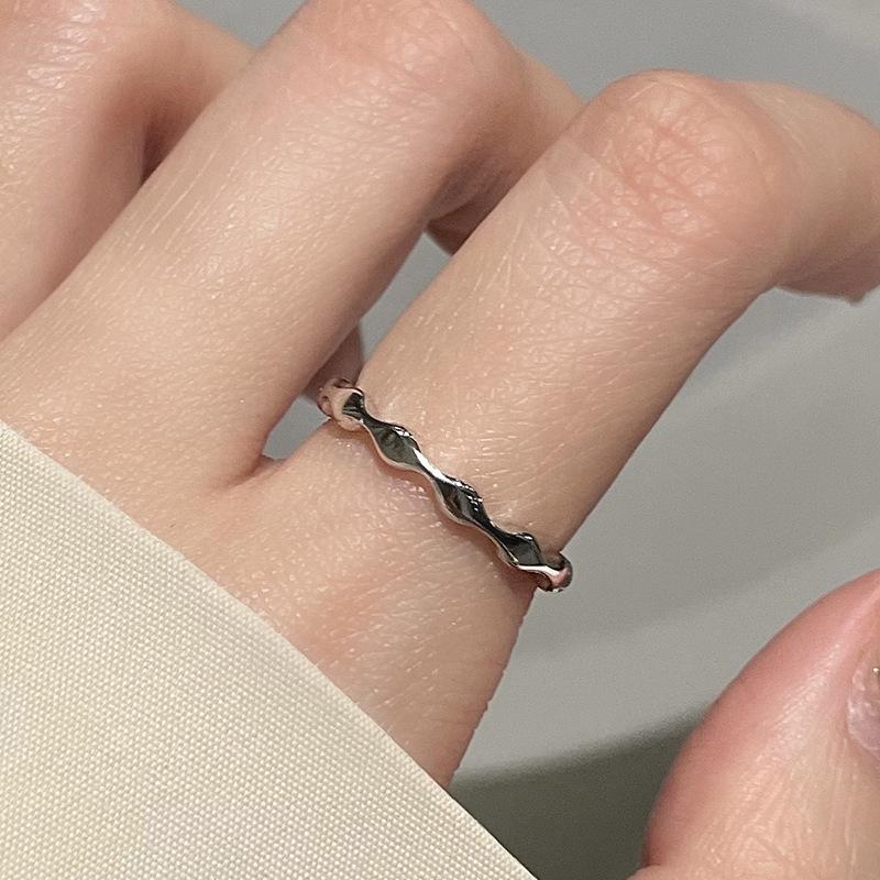 Simple Niche Design Sense Stacked Solid Love Ring Women'S Fashion Personality Index Finger Ring Adjustable Ring