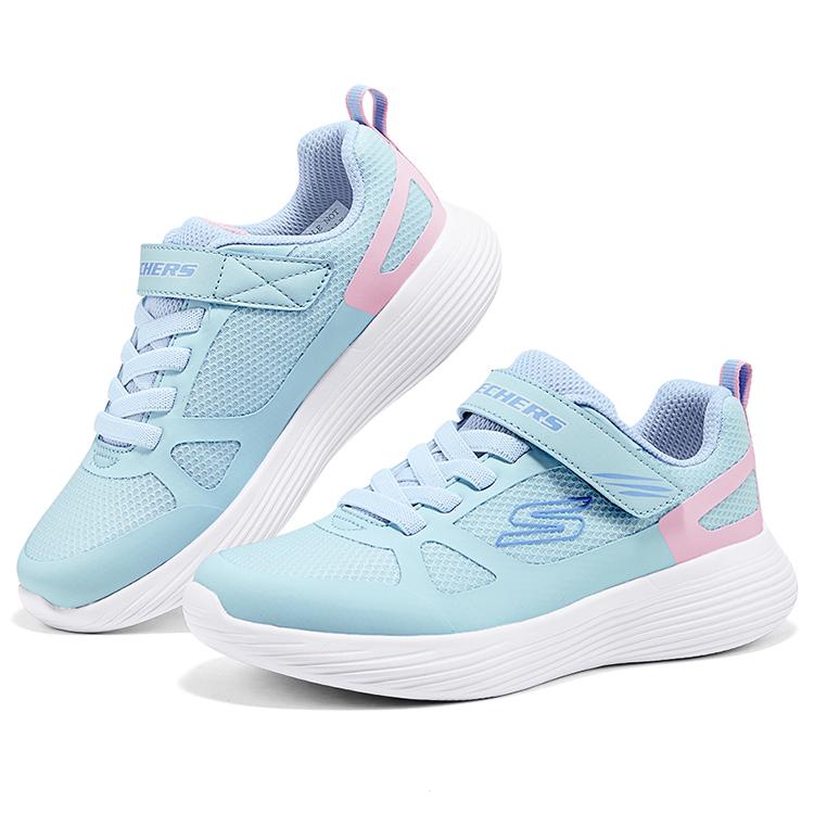 Skechers Girls Comfortable Versatile Classic Cute Dopamine Non-Slip Durable Low-Top Casual Shoes Kids sneaker Blue Pink 303852L-LBPK