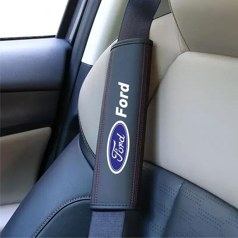 2PCS Car Safety Belt Protector Shoulder Cover for Ford Mustang Explorer Ecosport Kuga Ranger Mondeo Fusion Focus MK3 MK7 FLEX APR1