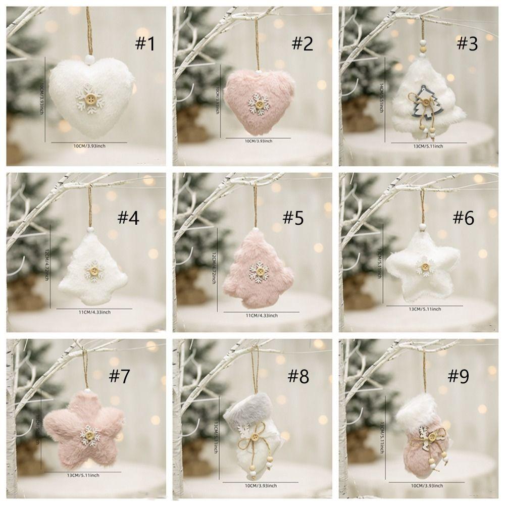 Cartoon Christmas Tree Pendant Plush Christmas Tree Heart Love Star Pendant Exquisite Christmas Socks