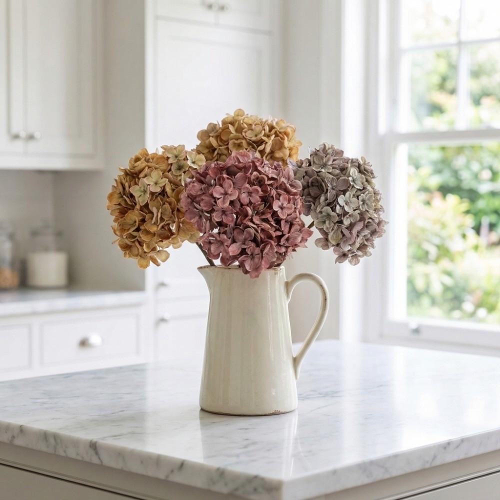 Handmade Artificial Hydrangea Flower Hydrangea Macrophylla Fake Flower  Mother's Day Gift