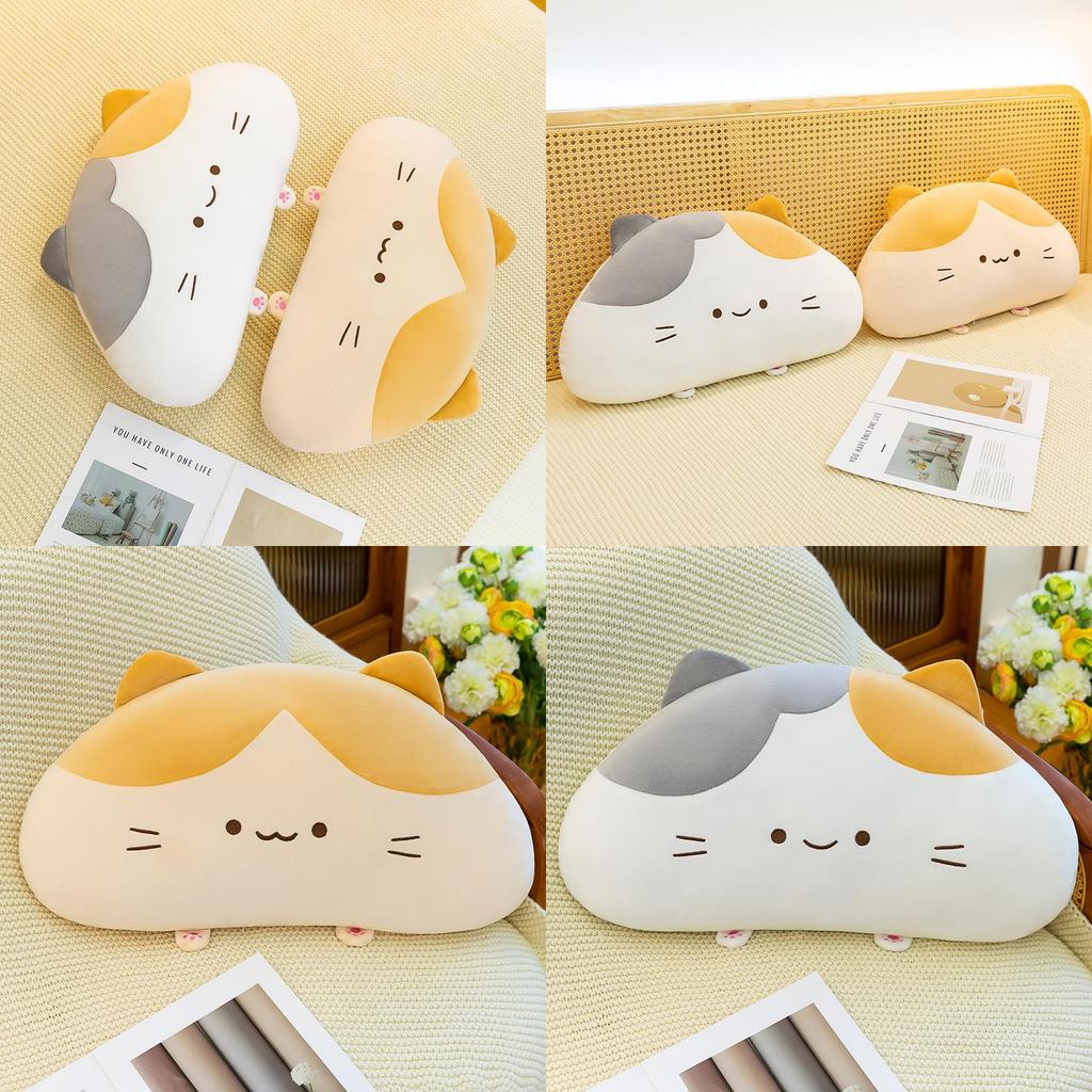 Threecolor Cat Plush Pillow With Soft Pp Cotton Filling For Girls And Boys