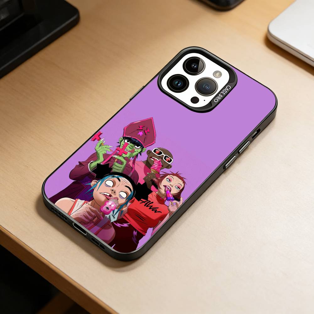 C-Gorillaz Anime Phone Case For iPhone 17,16,15,14,13,12,11 Plus,Pro Max,XS,Colorful Silver Black Cover