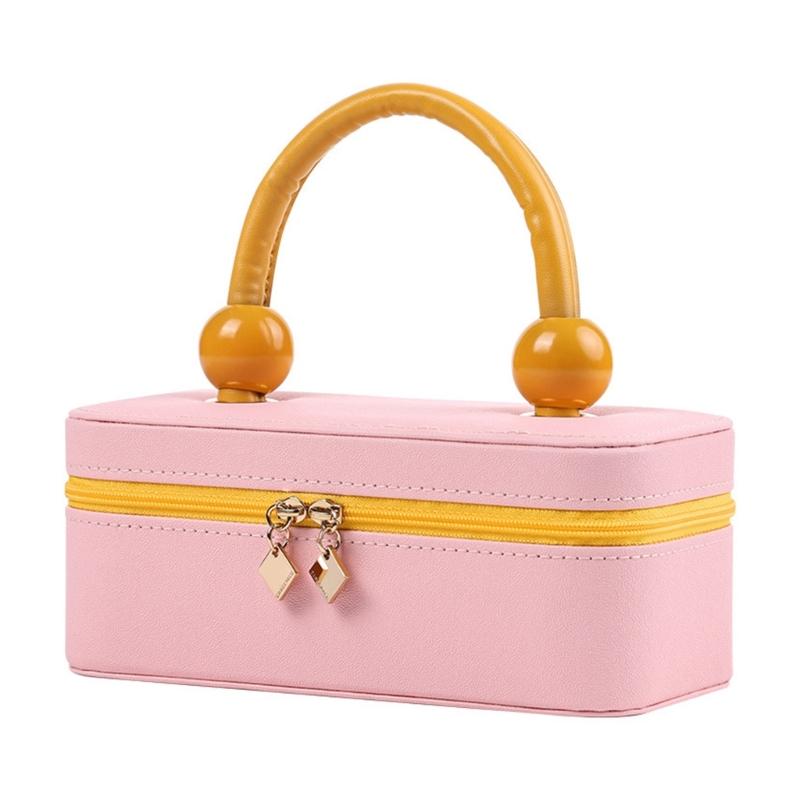 Travel Friendly Jewelry Organizer Case PU Leather Storage Box for Various Accessories Necklaces Earrings Holder 1