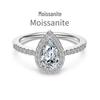Sterling S925 Moissanite Water Drop Jewelry Set: Light Luxury Silver Ring, Earrings, and Necklace for Women.